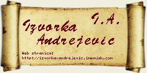 Izvorka Andrejević vizit kartica